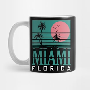 Miami Florida Palm Trees Beach Summer Surf Mug